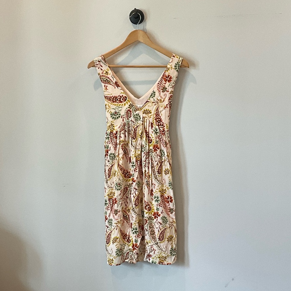 BE COOL Cream Floral Midi Dress with Multicolor Print